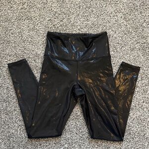 Athleta Black Elation Shine Tights - XS